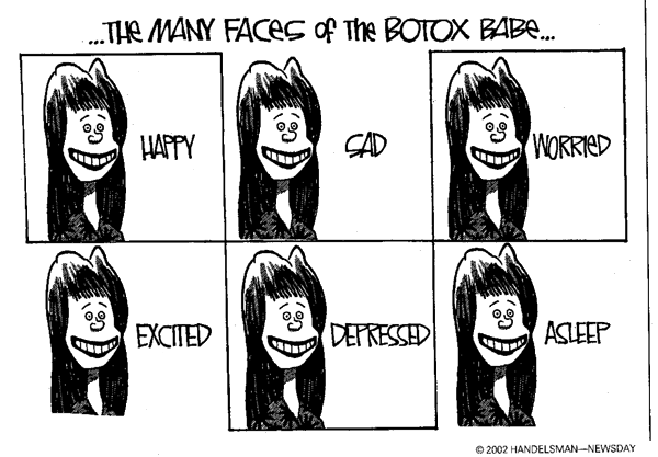 Botox comic frozen face